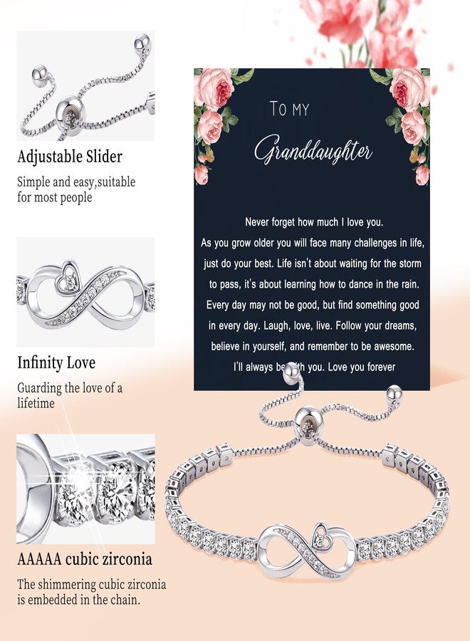 Btysun Granddaughter Gifts from Grandma, Stocking Stuffers for Her Teens Infinity Bracelets for Women Adjustable Granddaughter Bracelet Anniversary Birthday Jewelry - Image 2