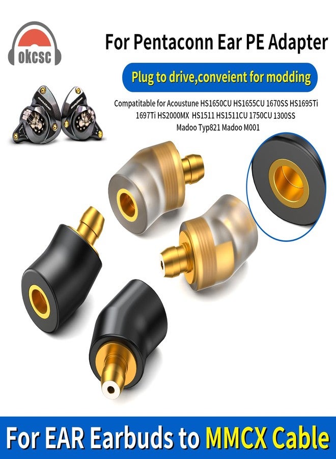 okcsc Ear Male to MMCX Female Headphone Adapter for Earbuds to MMCX Cable for Pentaconn Ear PE Mini Adapter for HS1511 HS1511CU 1750CU 1300ss Madoo Typ821 Madoo M001 1 Pair Clear - Image 2
