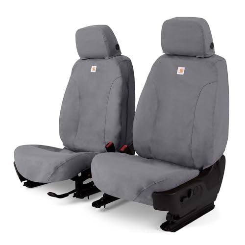 Covercraft Carhartt SeatSaver Custom Seat Covers for 20172019 SilveradoSierra 1500 2019 LD Old Body Style Only 20172019 250035001st Row Bucket Seats Duck Weave Gravel - Image 1