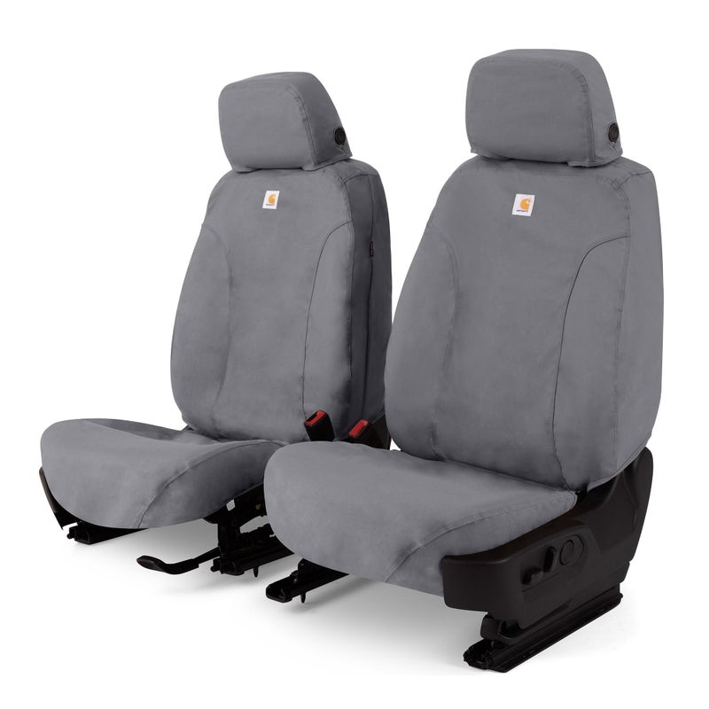 Covercraft Carhartt SeatSaver Custom Seat Covers for 20172019 SilveradoSierra 1500 2019 LD Old Body Style Only 20172019 250035001st Row Bucket Seats Duck Weave Gravel - Image 2