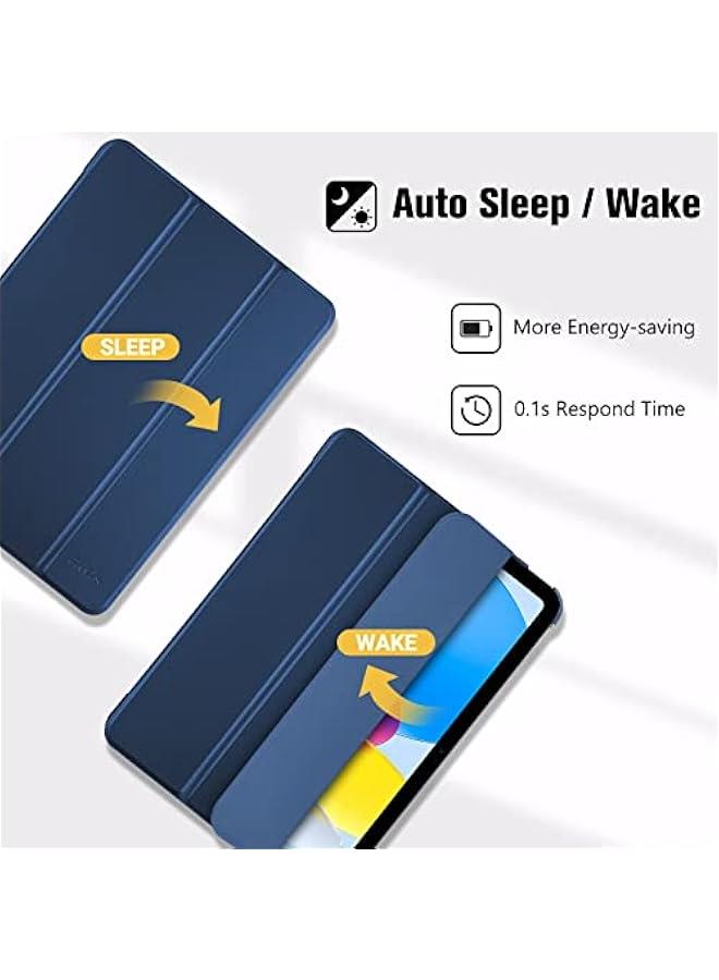 for iPadiPad 10th Generation 10.9 Inch 2022 Case, Slim Smart Cover with Translucent Hard Shell Back, Supports Touch ID, Auto Wake/Sleep -Navy - Image 5