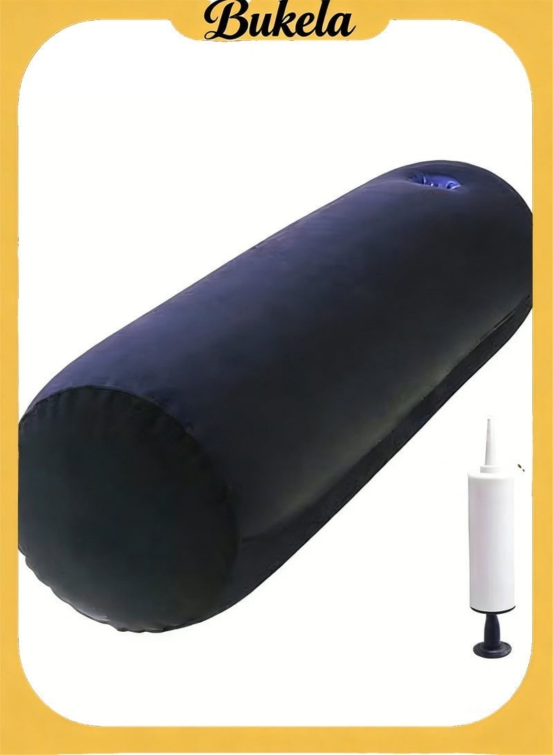 Bukela Portable Leg Positioning Pillow Travel Pillow With Pump, Inflatable Pillow, Portable Cushion, Sleeping Pillow, Leg Raise Bed Sofa, Travel Camping Body Posture Support Pillow Multi-Functional Cushion Bedding Furniture (Cylindrical) - Image 1