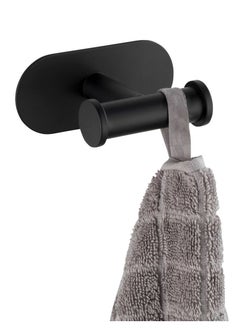 Wenko WENKO Turbo-Loc Duo Orea Black Matt Wall Hook, No Drilling Required, Double Hook for Handy Storage of Towels, Stainless Steel, Matte Black  - Image 2
