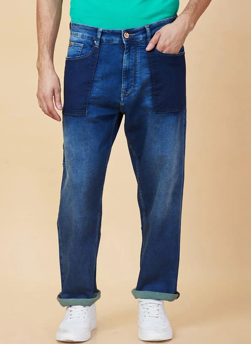 Men Low Distress Light Fade Jeans