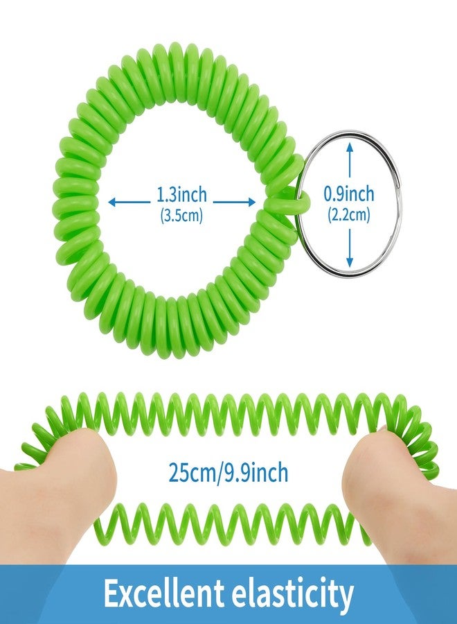 QIUTIMIY 6PCS Spiral Keychain, Stretchy Wrist Coil Bracelet Key Chain Colorful Waterproof Wristlet Key Holder for Sauna, Pool, Gym, Sports(S Colorful-SFR) - Image 2