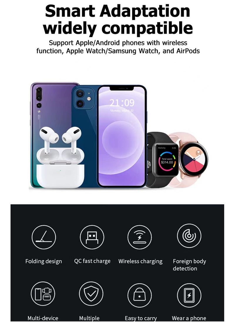 Generic - New wireless charger, 18W fast charging station, suitable for Apple phones, headphones, watches - Image 1