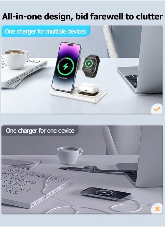 Generic - New wireless charger, 18W fast charging station, suitable for Apple phones, headphones, watches - Image 1