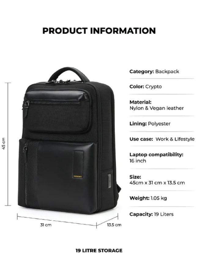 Mokobara The Work Backpack 19L Premium Nylon 16" Unisex Multipurpose Laptop Backpack (Crypto 2.0)