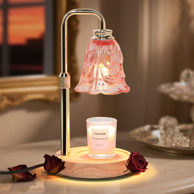 Droyek Candle Warmer Lamp with Timer Electric Adjustable Height Candle Warmer Dimmable Wax Warmer Lamp Jar Candles with 2 Bulbs for Home Decor & Office - Image 1