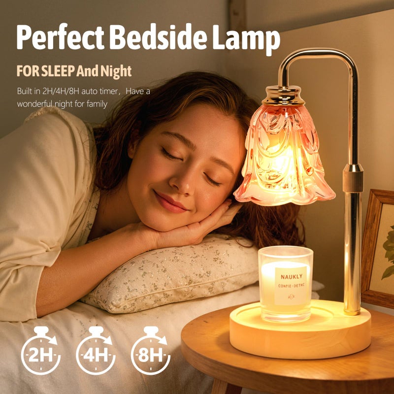Droyek Candle Warmer Lamp with Timer Electric Adjustable Height Candle Warmer Dimmable Wax Warmer Lamp Jar Candles with 2 Bulbs for Home Decor & Office - Image 2