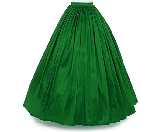 JANAK Women's Silk Long Skirt Green, Free Size - Image 3
