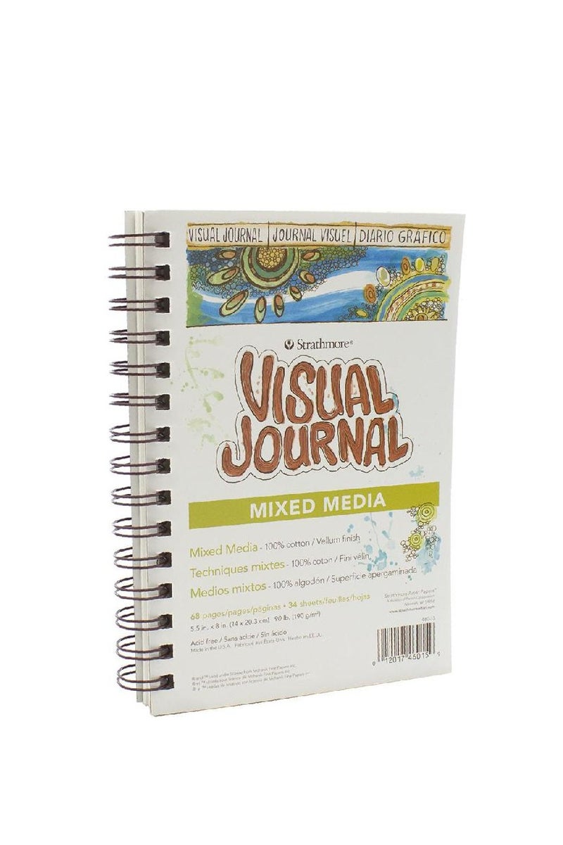 Strathmore Visual Journal Mixed Media Pad 190 gsmWhite5.5 X 8 in34 Sheets - Image 1