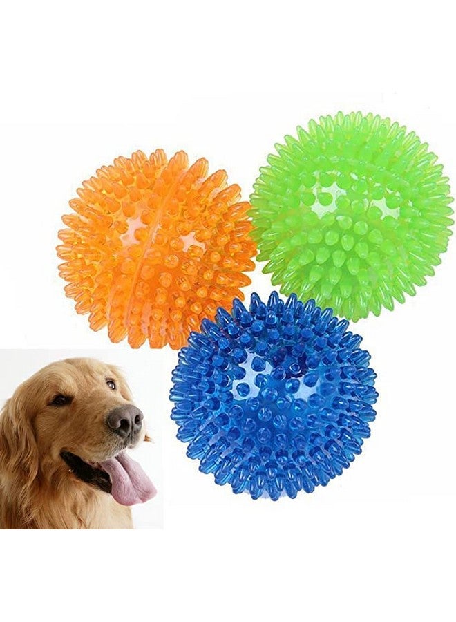 لعبة مضغ كرات مطاطية طبيعية ناعمة غير سامة مقاس 3.5 بوصة تصدر صوتًا مزعجًا، لعبة تنظيف الأسنان أثناء التسنين - قد يختلف اللون - عبوة من قطعة واحدة - Image 1