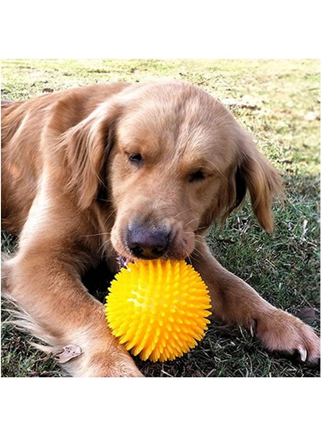 لعبة مضغ كرات مطاطية طبيعية ناعمة غير سامة مقاس 3.5 بوصة تصدر صوتًا مزعجًا، لعبة تنظيف الأسنان أثناء التسنين - قد يختلف اللون - عبوة من قطعة واحدة - Image 4