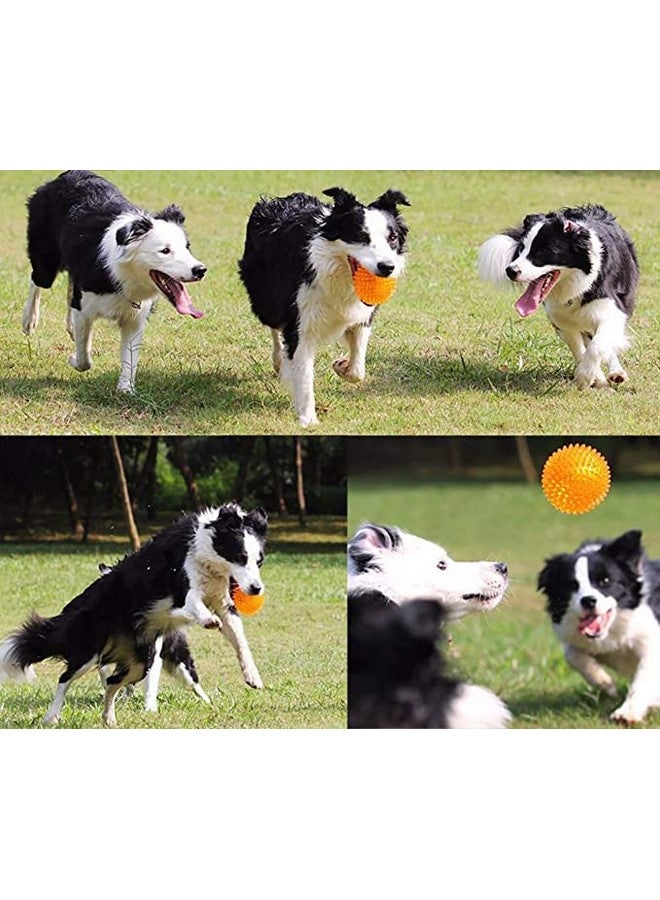 لعبة مضغ كرات مطاطية طبيعية ناعمة غير سامة مقاس 3.5 بوصة تصدر صوتًا مزعجًا، لعبة تنظيف الأسنان أثناء التسنين - قد يختلف اللون - عبوة من قطعة واحدة - Image 2