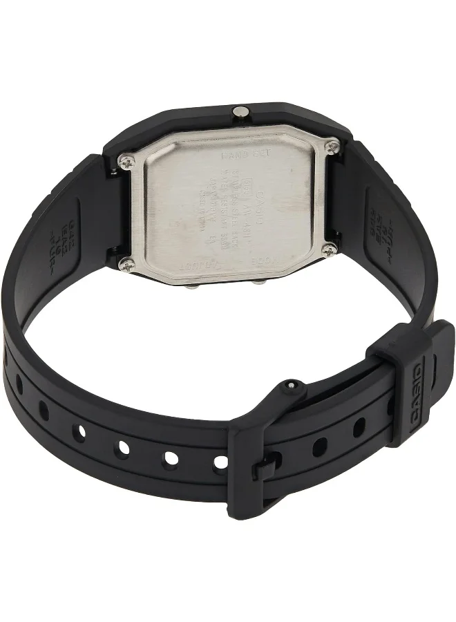 CASIO Unisex Resin Analog-Digital Watch AW-48HE-1A - 31.1 mm