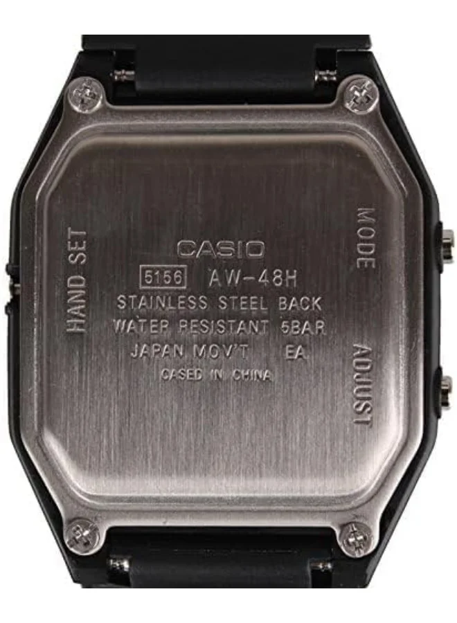 كاسيو Unisex Resin Analog-Digital Watch AW-48HE-1A - 31.1 mm