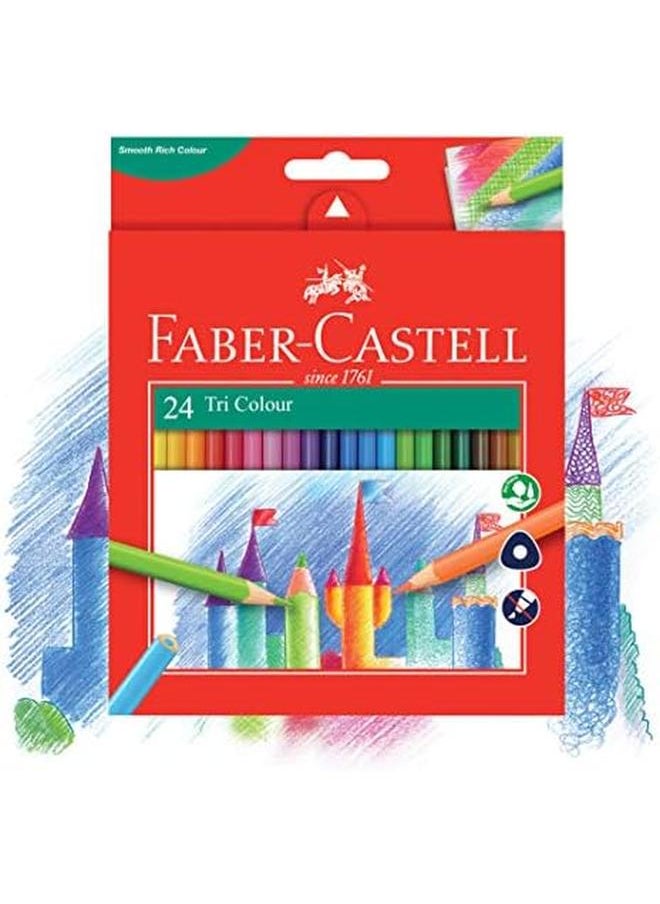 FABER-CASTELL - Color Pencils Tri Grip Lon 24 Coloring Pencils - Image 1