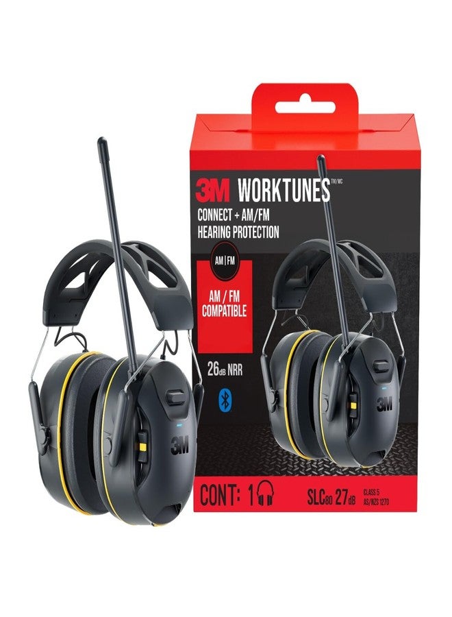 3أم سايفتي 3M WorkTunes Connect + واقي سمع لاسلكي AM/FM بتقنية البلوتوث، حماية سمع بتقنية البلوتوث مع معدل تقليل الضوضاء 26 ديسيبل - Image 1