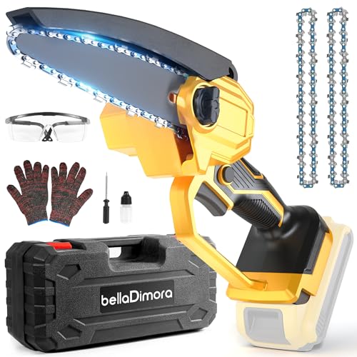 bellaDimora Cordless 6-Inch Mini Chainsaw for DeWalt 20V MAX Battery, Pure Copper Motor 17000 RPM, One-Handed, Cuts 6-Inch Branches, Dual Safety - Tree Trimming & Yard (No Battery) - Image 1