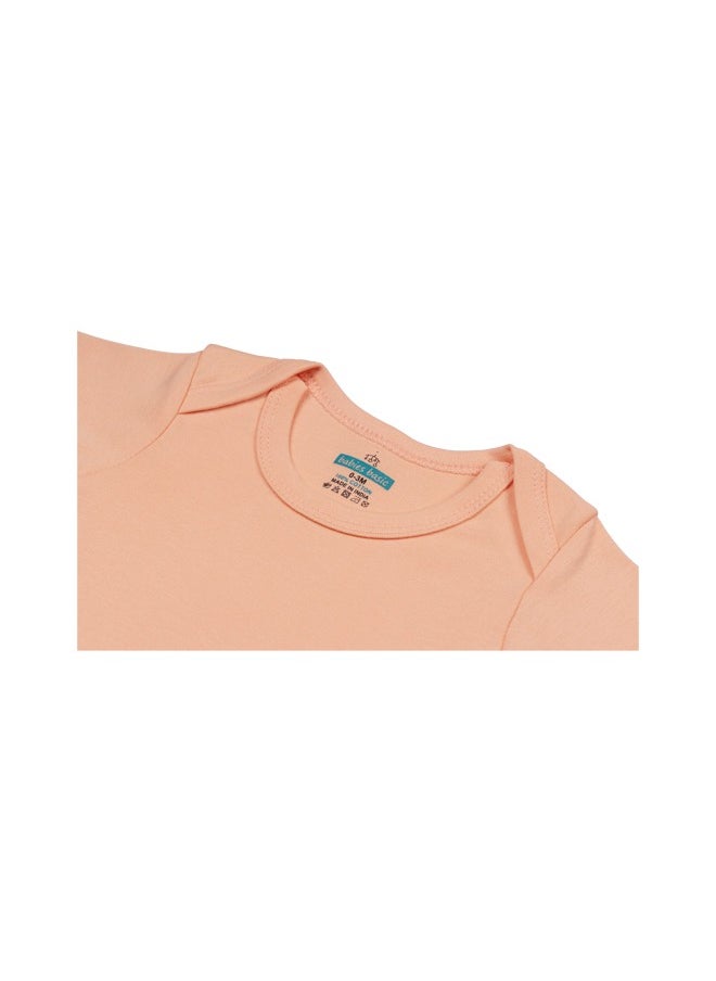 Babies Basic - 100% Super Combed Cotton, Short Sleeves Romper/Bodysuit, For New Born To 24Months, Set Of 6 - Blue, Orange, Brown - Image 1