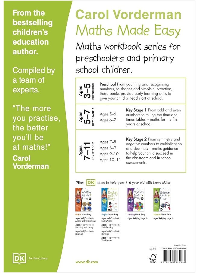 null - Maths Made Easy Shapes And Patterns Preschool Ages 3-5 (Carol Vorderman's Maths Made Easy) - Image 1