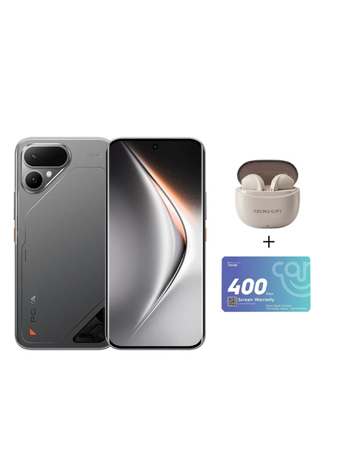 تكنو بوفا كيرف 2 5G 12 جيجابايت رام 256 جيجابايت ستورم تيتانيوم مع سماعات أذن وبطاقة ضمان شاشة لمدة 400 يوم - النسخة الشرق أوسطية - Image 1