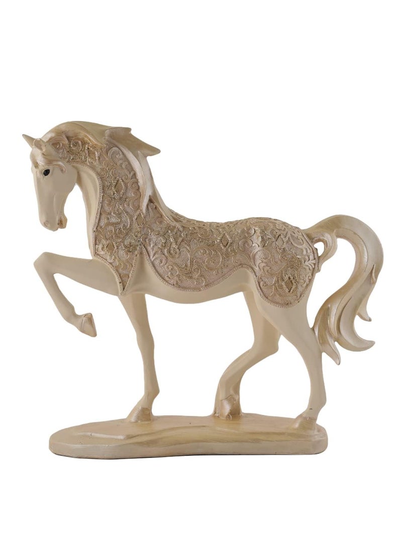 Brand - Umi Umi Horse with Uplifted Legs Standing Showpiece Statue for Home Decor Office Living Room Decoration Gift Item 85x3x15 Inches Resin  - Image 3