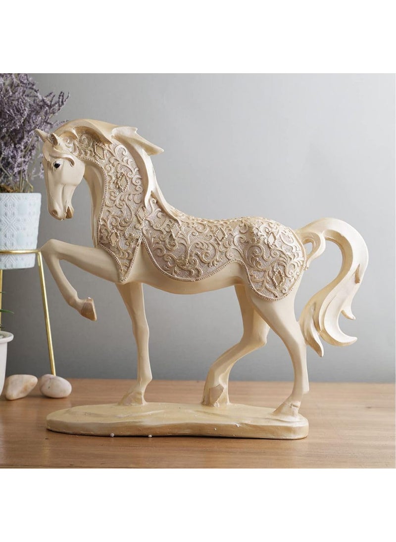 Brand - Umi Umi Horse with Uplifted Legs Standing Showpiece Statue for Home Decor Office Living Room Decoration Gift Item 85x3x15 Inches Resin  - Image 1