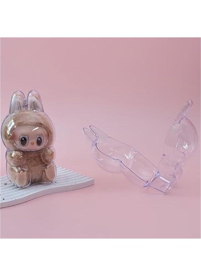 Arabest - Clear Figure Display Bag with Keychain Portable Small Doll Storage Bag for Labubu Hanging Blind Box Organizer Dustproof Collectibles Display Case for Showing Off Blind - Image 1