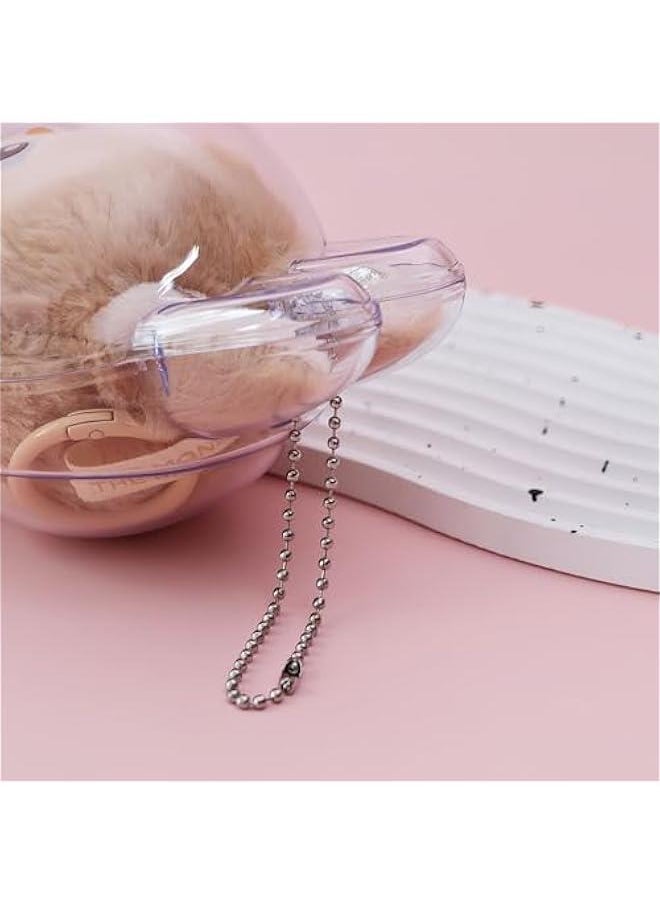 Arabest - Clear Figure Display Bag with Keychain Portable Small Doll Storage Bag for Labubu Hanging Blind Box Organizer Dustproof Collectibles Display Case for Showing Off Blind - Image 1