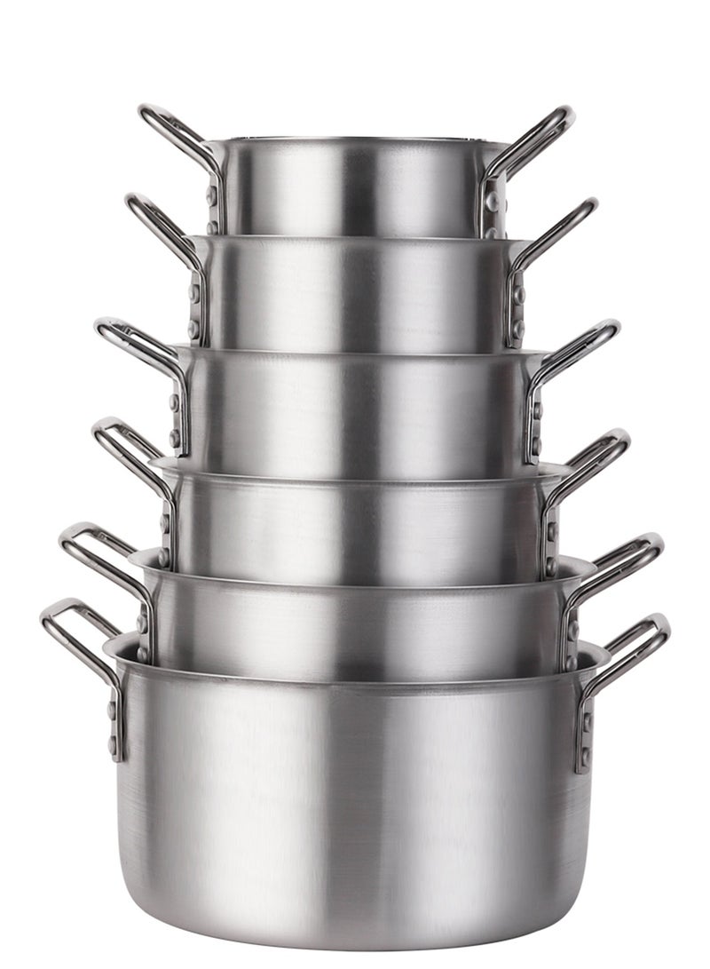 Elegant Home Aluminum Pots Set heavy Consisting of 6 Pots Jumbo With Two Handles, Size   20 / 22 / 24 / 26 / 28 /30cm  - Image 5