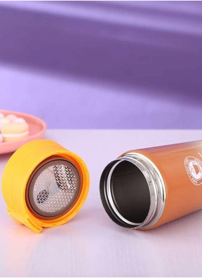 TOMOTREE - Tomo Tree Gradient Color Coffee Mug Travel Thermos Tea Cup Stainless Steel Vacuum Bottle Thermos Water Bottle Tea Thermos Cup Brown/Yellow 380ml 1pcs - Image 1
