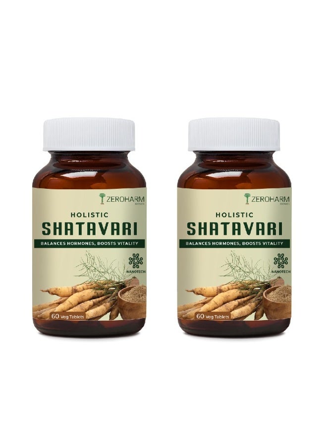 ZEROHARM Holistic Shatavari | Supports Lactation (Breast Milk), Hormonal Balance, Reproductive Health, Immunity & Stress Relief | Ayurvedic Wellness for Women | Nano Formulated 120 Veg Tablets - Image 1