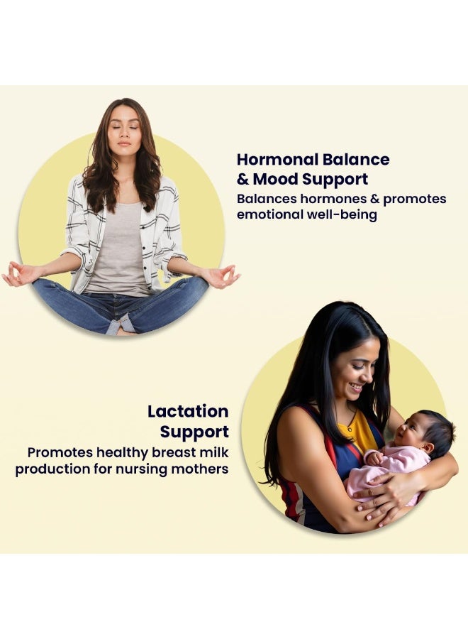 ZEROHARM Holistic Shatavari | Supports Lactation (Breast Milk), Hormonal Balance, Reproductive Health, Immunity & Stress Relief | Ayurvedic Wellness for Women | Nano Formulated 120 Veg Tablets - Image 4