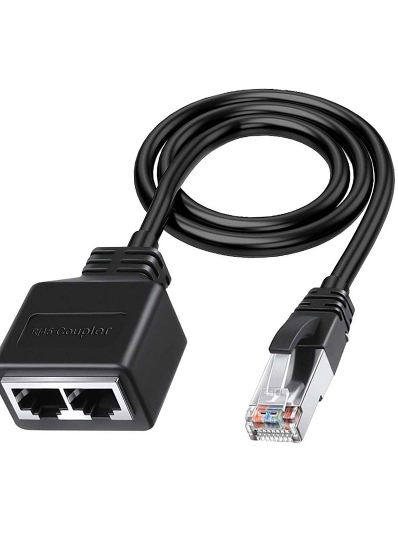 SYOSI Ethernet Cable Splitter Internet Port Extender RJ45 Network Adapter Male 1 to 2 Female LAN Usb Ethernet Double Socket Connector Port Wired Wifi Coupler Extender fit for Cat5 Cat5e Cat6 Cat7 (Black) - Image 5