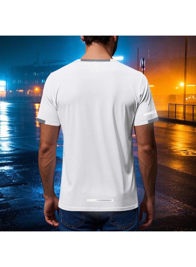 Men's Crew Neck T-Shirt Summer Short Sleeve Casual Tee Solid Color Muscle Fit Workout Top for Gym Daily Wear Sports - Image 3