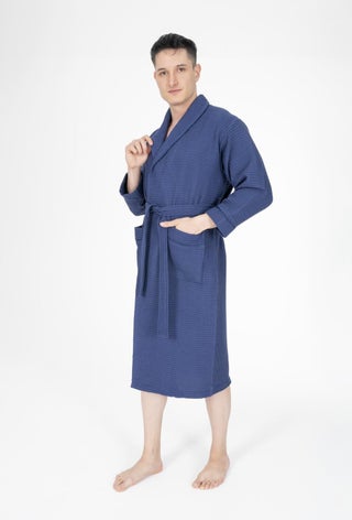 Kaos Series Shawl Collar Pique Bathrobe Dressing Gown - pzsku/Z98F301E676CD99468DBDZ/45/_/1724945578/1136b32d-1fdd-4b38-9d52-c3d8cc98a577