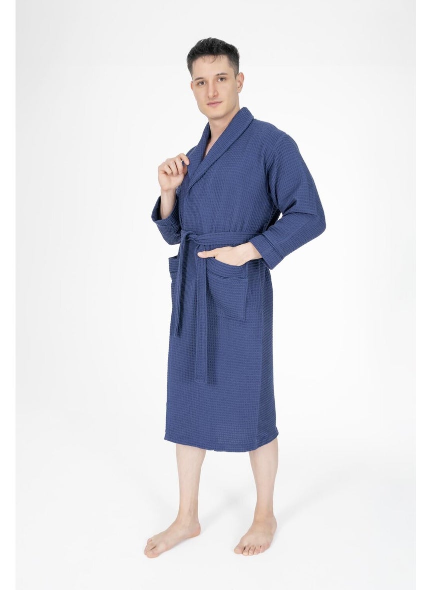 Varol - Kaos Series Shawl Collar Pique Bathrobe Dressing Gown - Image 1