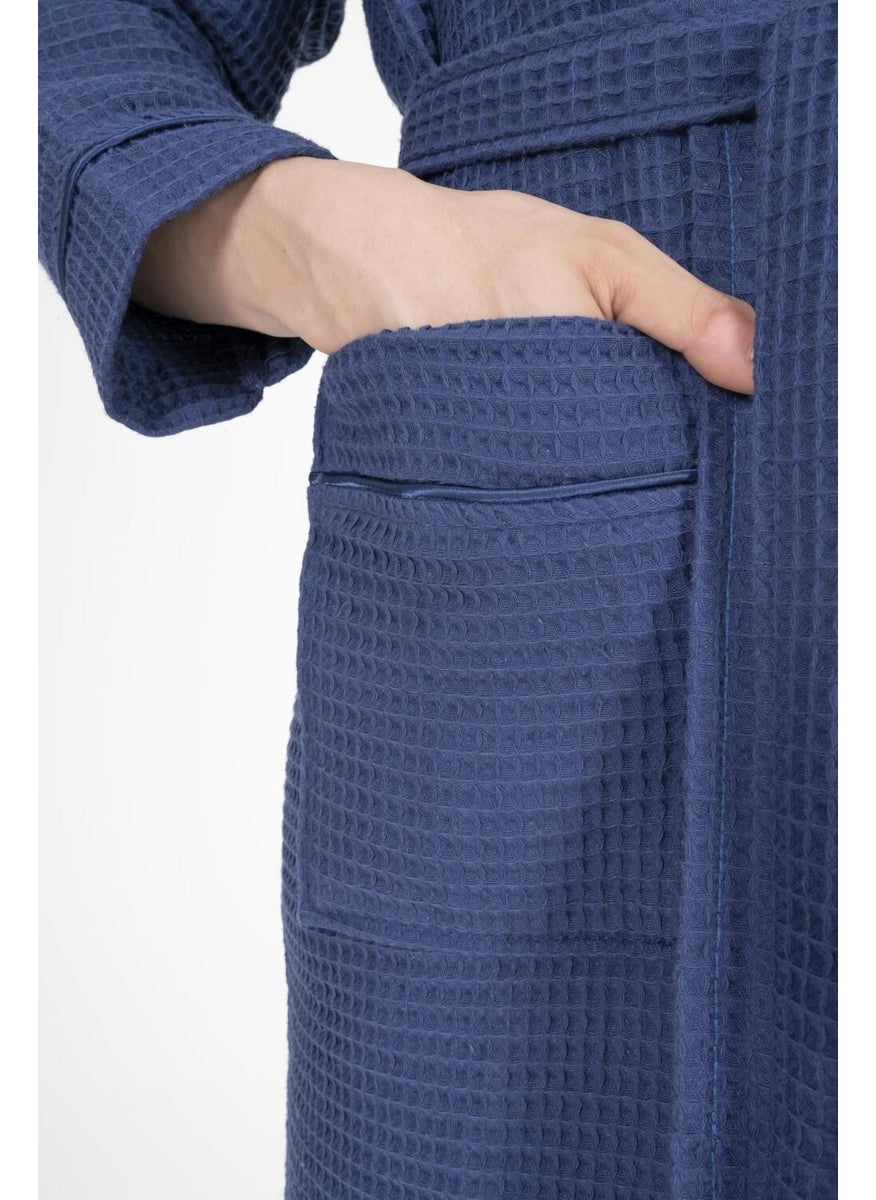 Varol - Kaos Series Shawl Collar Pique Bathrobe Dressing Gown - Image 1