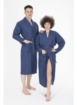 Varol Kaos Series Shawl Collar Pique Bathrobe Dressing Gown  - Image 4