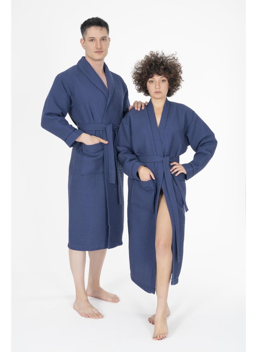 Varol - Kaos Series Shawl Collar Pique Bathrobe Dressing Gown - Image 1