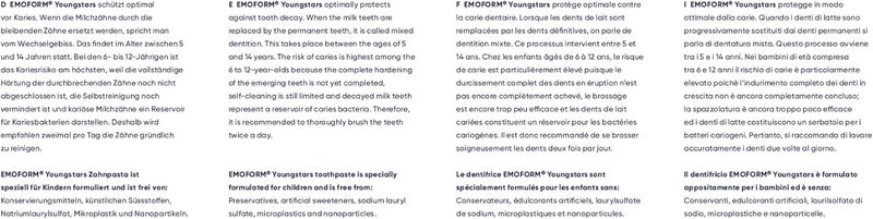 EMOFORM Youngstars Toothpaste 75ml â€“ Swiss-Made Kids Toothpaste (6â€“12 Years) â€“ Raspberry Flavour, NZX Formula with Sodium & Stannous Fluoride, Xylitol, Gentle Caries Prevention - Image 3