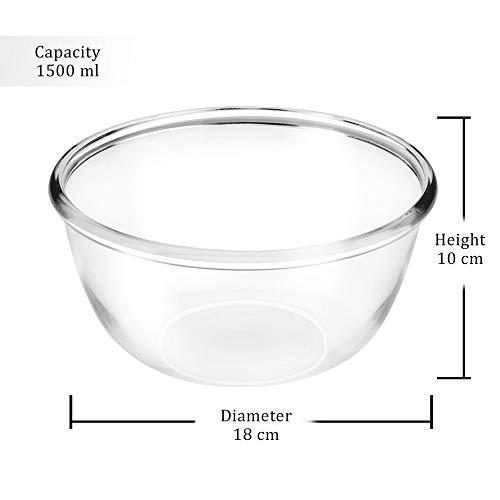 Treo by Milton Mixing Bowl, 1500 Ml, Transparent - Glass - Image 5