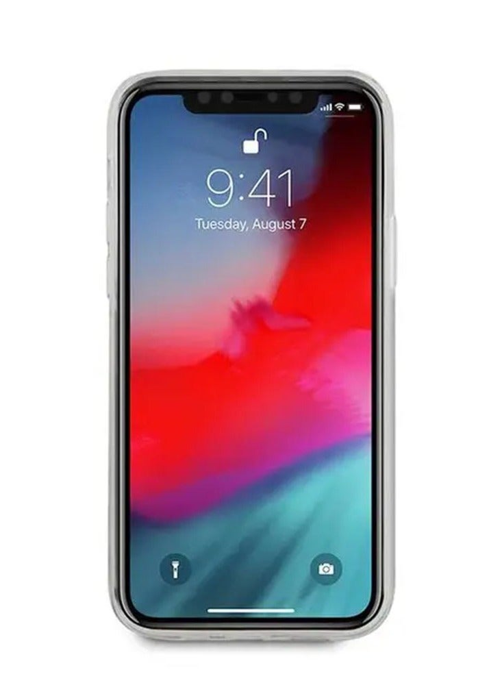 GUESS iPhone 12 / 12 Pro Case 6.1inch PC/TPU Denim Print Back Cover / Premium Material / Easy Snap-On / Wireless Chargers / Denim Print / Officially Licensed - Dark Blue  - Image 2