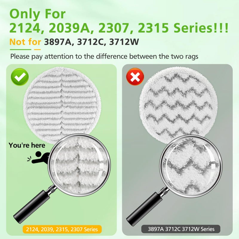 Zeekech 8 Pack Mop Pads Replacement Compatible with Bissell Spinwave 2124, 2039A, 2307, 23157, 23159, 20393, 20399 Hard Floor Spin Mop, 2 Soft Pads, 4 Scrubby Pads, 2 Heavy Scrub Pads - Image 3
