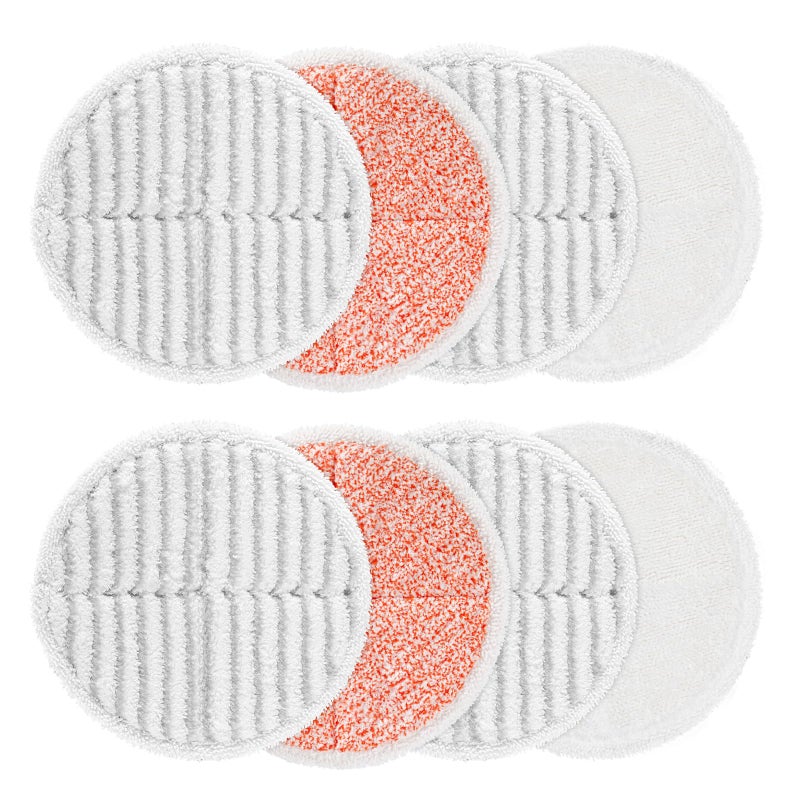 Zeekech 8 Pack Mop Pads Replacement Compatible with Bissell Spinwave 2124, 2039A, 2307, 23157, 23159, 20393, 20399 Hard Floor Spin Mop, 2 Soft Pads, 4 Scrubby Pads, 2 Heavy Scrub Pads - Image 1
