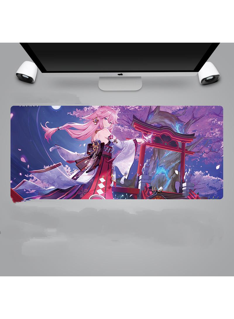 Y&D Genshin Anime Gaming Mouse Pad Extended Large Mat Desk Pad Stitched Edges Mousepad Long Mouse Pad And Non-Slip Rubber Base Mice Pad 900X400X4mm - Image 1