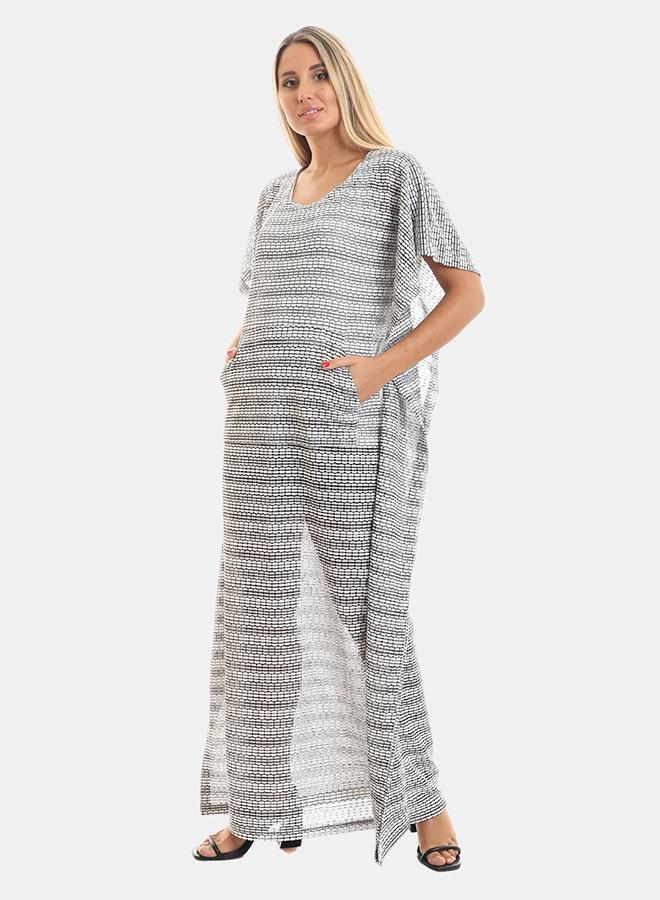 kady Jamila women wide scoop neck slip on kaftan ,shanexblack-xxl - Image 2