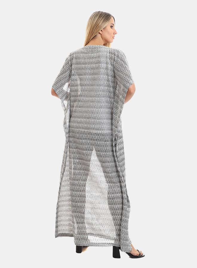 kady Jamila women wide scoop neck slip on kaftan ,shanexblack-xxl - Image 3